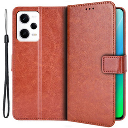 Откидной чехол для Xiaomi Redmi Note 12 5G / POCO X5 5G, Crazy Horse Wallet, коричневый