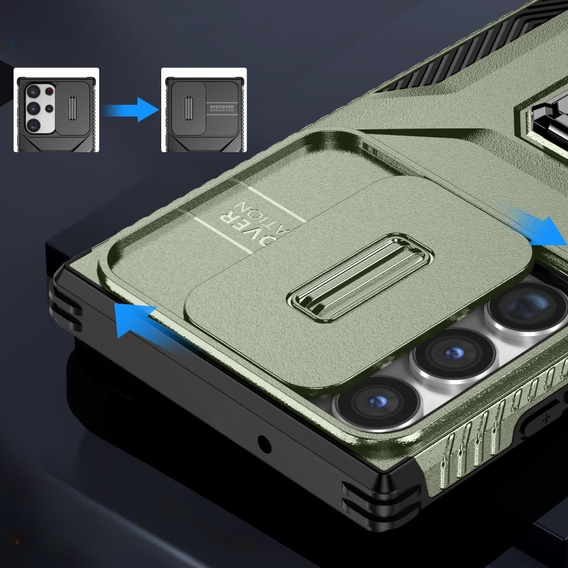 Чохол для Samsung Galaxy S23 Ultra, кришка об'єктива, зелений