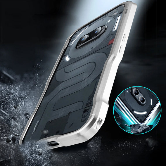 Чехол LUPHIE для Nothing Phone 2a / 2a Plus, Armor Bumper, серебряный