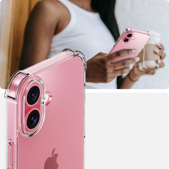 Чохол для iPhone 16 Plus, Erbord Dropproof, прозорий + скло