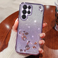 Чохол для Samsung Galaxy S23 Ultra, Glitter Flower, фіолетовий