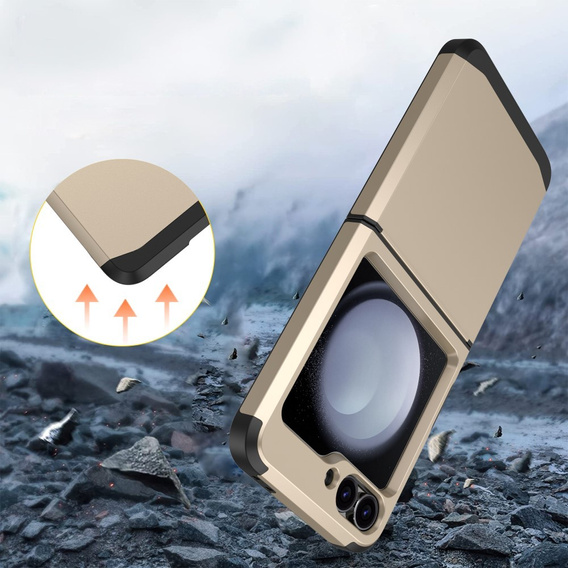 Броньований чохол для Samsung Galaxy Z Flip7 FE / Z Flip6, Armor Shockproof, золотий