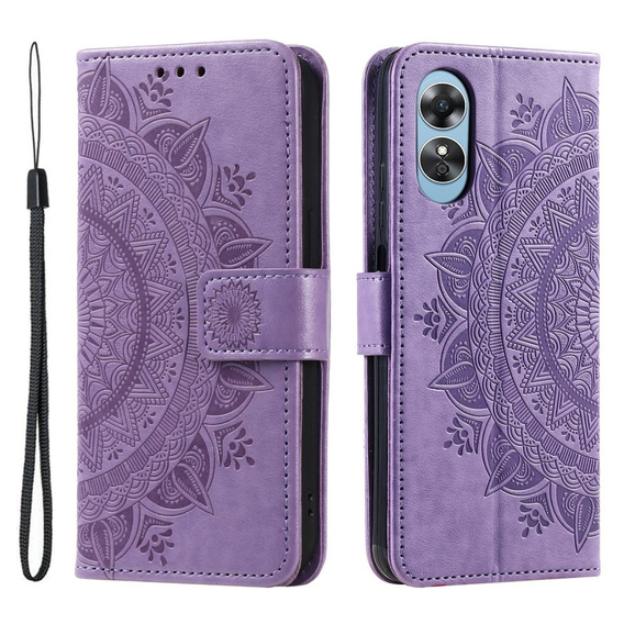 Чохол-книжка для Oppo A17, Mandala, фіолетовий