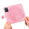 Откидной чехол для Xiaomi Redmi Note 12 4G, Mandala Flower, розовый