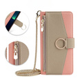 Флип-кейс для Samsung Galaxy A56 5G, Wallet Zipper Pocket, с зеркалом, розовый