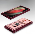 Чохол NOX Camera Slide Samsung Galaxy S23 Ultra, CamShield Slide, рожевий / червоний