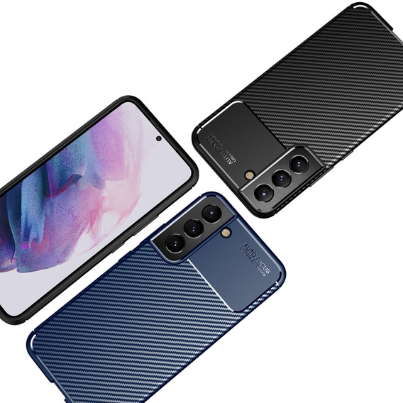 Чoхол до Samsung Galaxy S22+ Plus 5G, Carbon Gel, темно-синій 