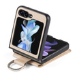 Чохол для Samsung Galaxy Z Flip7 FE / Z Flip6, Card Slot Ring Case, бежевий