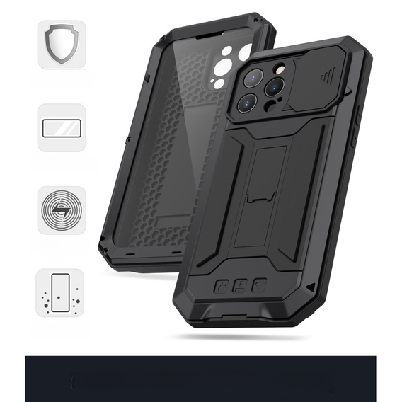 Чехол для iPhone 13 Pro Max, R-JUST CamShield Slide, бронированный, черный