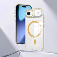 Чохол для iPhone Air, для MagSafe, з підставкою, прозорий із золотими вставками