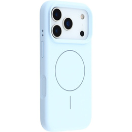 Силиконовый чехол для iPhone 17 Pro, для MagSafe, противоударный, синий