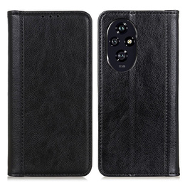 Флип-кейс для Honor 200 Pro 5G, Split Leather, чёрный