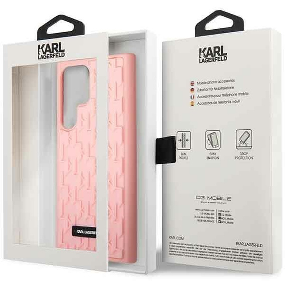 Чехол Karl Lagerfeld до Samsung Galaxy S23 Ultra, Saffiano Mono Metal, розовый