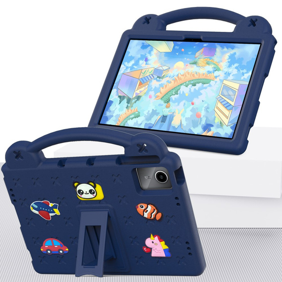 Дитячий чохол для планшета Lenovo Tab M11, Cute Patterns, з підставкою, темно-синій