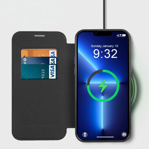 Откидной чехол для iPhone 13 Pro, RFID Wallet MagSafe CamShield, чёрный