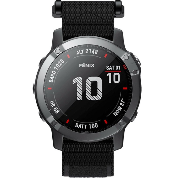 Нейлоновый ремешок до Garmin Fenix 7/Fenix 6 Pro/Forerunner 935/945/955 22mm, Black
