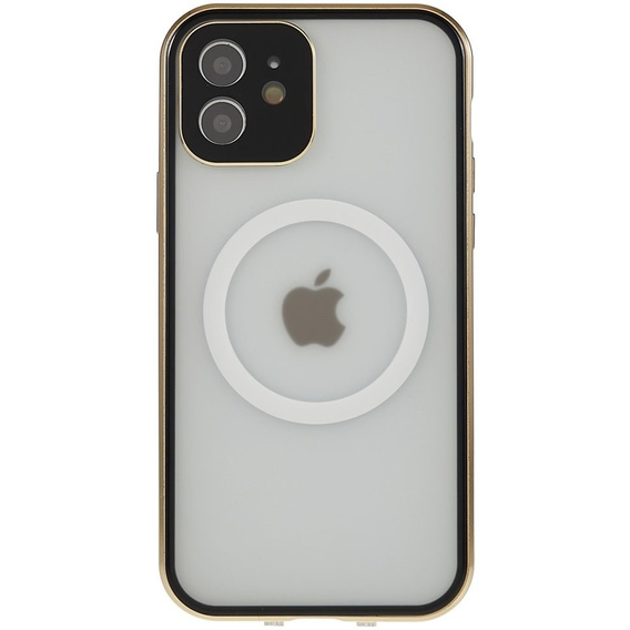 Магнітний чохол Dual Glass MagSafe для iPhone 12, золотий