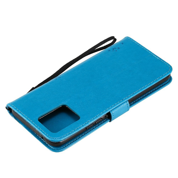 Чехол Wallet до Realme 8 / 8 Pro, Tree and Cat, Blue
