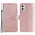 Откидной чехол для Motorola Moto G73 5G, Mandala Flower, розовый rose gold