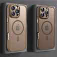 Чехол для iPhone 16 Pro, для MagSafe, ERBORD Matt Case, desert titanium + стекло для экрана