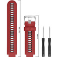 Силіконовий ремінець для Garmin Forerunner 22mm, Red/Black
