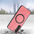 Чехол до Samsung Galaxy S23, Leather Hybrid MagSafe, розовый