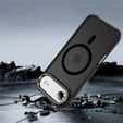 Матовый чехол для iPhone Air, бронированный, для MagSafe, дымчатый с черными боками