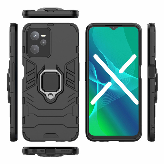 Чoхол до Realme C35, Kickstand Ring, чорний