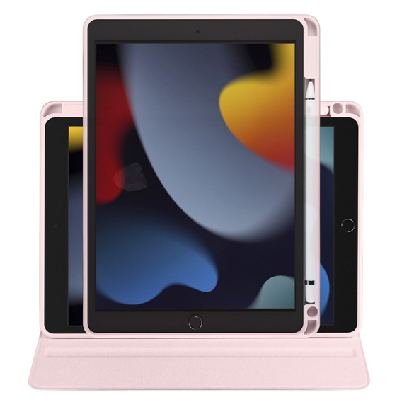 Чехол для iPad 10.2" 2021/2020/2019 (9/8/7 gen.), с местом для стилуса, поворачивающийся на 360°, розовый