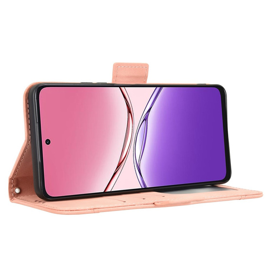 Футляр з клапаном для Oppo A5 Pro 5G, Card Slot, рожевий