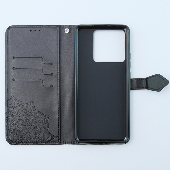 Откидной чехол для Xiaomi 13T / 13T Pro, Mandala, чёрный