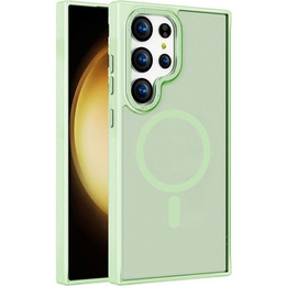 Чехол MagSafe для Samsung Galaxy S24 Ultra 5G, гибридный чехол, светло-зеленый
