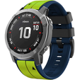Силіконовий ремінець для Garmin Fenix 26mm, Lime / Blue