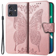 Чохол-книжка для Motorola Moto G54 5G, Butterfly, рожевий rose gold