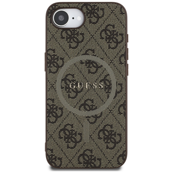 Чoхол GUESS до iPhone 16E, 4G Ring Classic Logo, коричневий