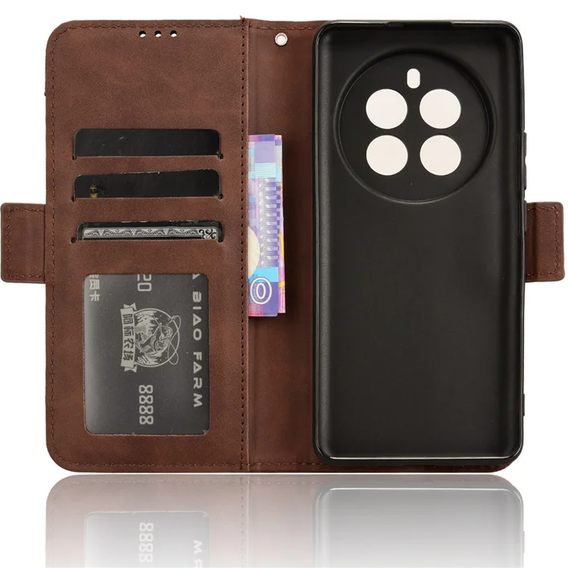 Футляр з клапаном для Realme 12 Pro 5G / 12 Pro+ 5G, Card Slot, коричневий