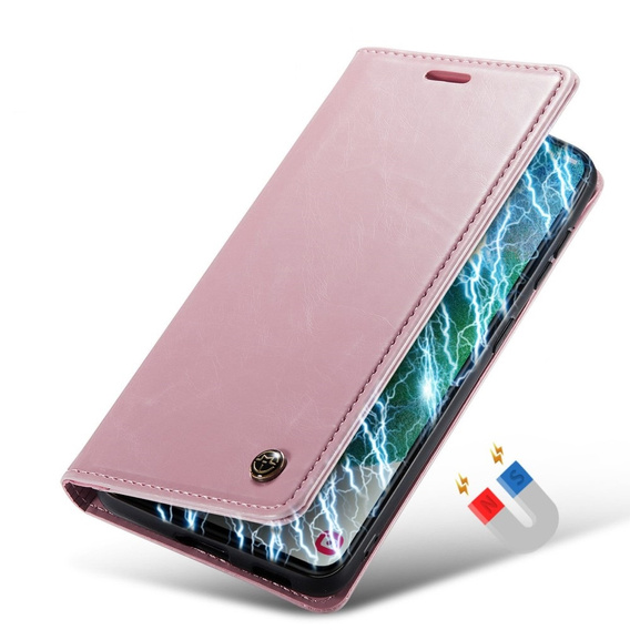 Флип-кейс CASEME для Samsung Galaxy S21 FE, Waxy Textured, розовый