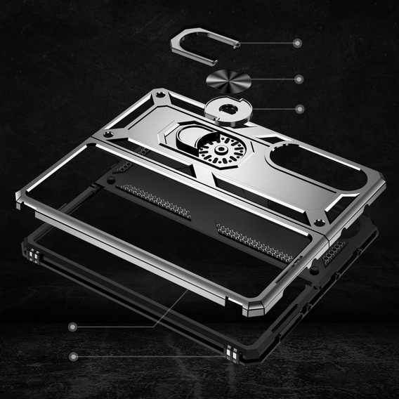 Броньований Чoхол до Samsung Galaxy Z Fold 4 5G, Nox Case Ring, сріблястий
