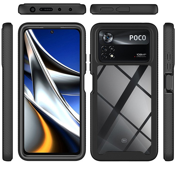 Чехол для Xiaomi Poco X4 Pro 5G, Shockproof, с пленкой, синий