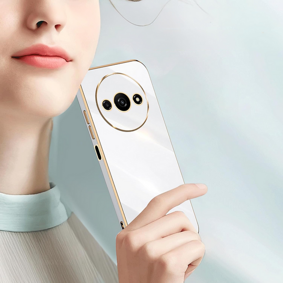 Чохол для Xiaomi Redmi A3, Glamour CamShield, білий