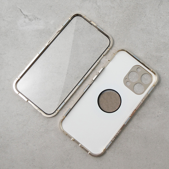 Чохол для iPhone 14 Pro, Dual Glass, для Magsafe, золотий