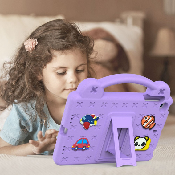 Дитячий чохол для планшета iPad mini 7.9" 2019/2015/2014/2013/2012 (5/4/3/2/1 gen.), Cute Patterns, з підставкою, фіолетовий