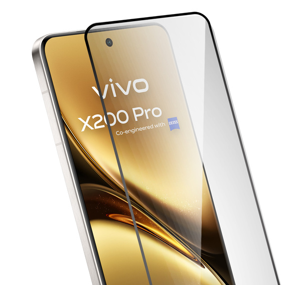 3D загартоване скло для Vivo X200 Pro 5G, чорна рамка