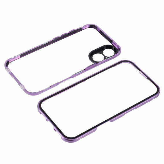 Чохол для iPhone 16, Magnetic Dual Glass, фіолетовий