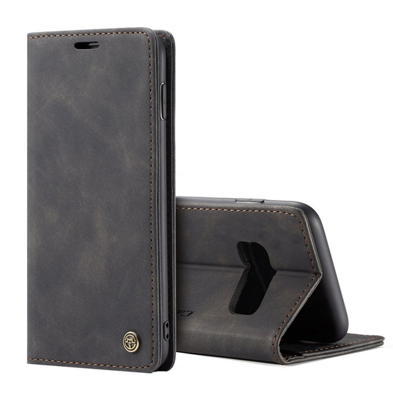 Чехол CASEME для Samsung Galaxy S10 Plus, Leather Wallet Case, чёрный