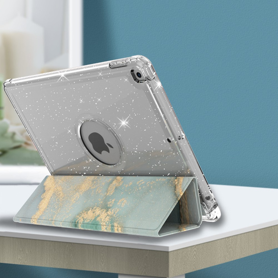 Чохол для iPad 10.2 2019/2020/2021, Smartcase Hybrid, з місцем для стилуса, Marble зелений