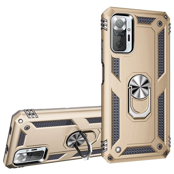 Броньований Чoхол до Xiaomi Redmi Note 10 Pro, Nox Case Ring, золотий