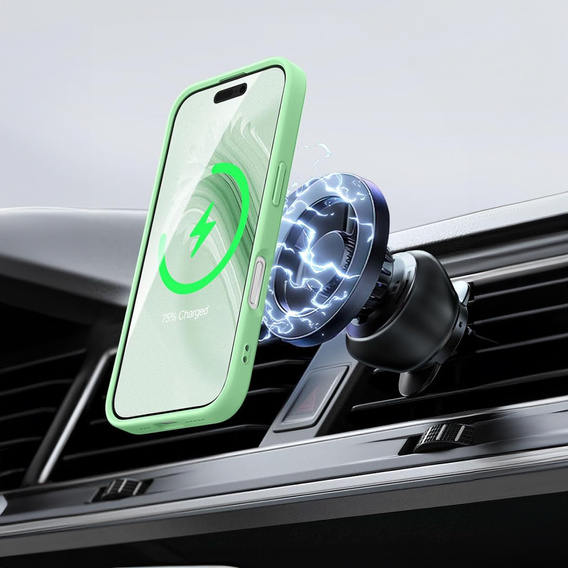 Чохол для iPhone 16 Plus, для MagSafe, ERBORD Matt Case, світло-зелений + захисне скло