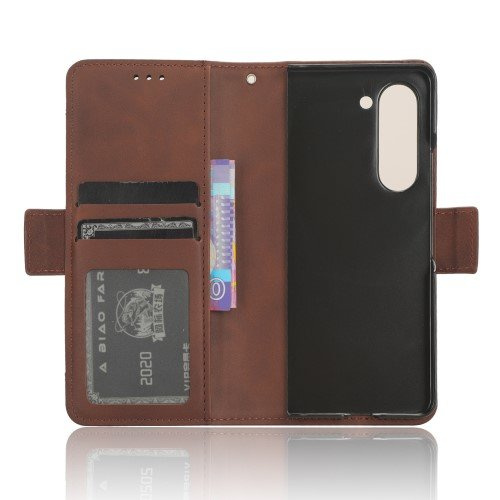 Откидной чехол для Samsung Galaxy Z Fold 5 5G, Card Slot, коричневый