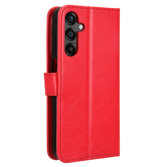 Футляр з клапаном для Samsung Galaxy M55 5G, Crazy Horse Wallet, червоний